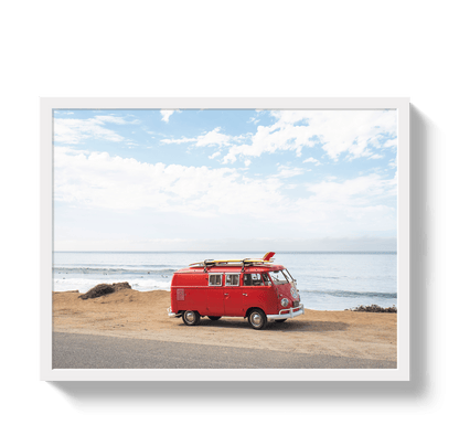 Johnny Vacay White / 11x14 / Full Bleed Pacific Coast Bus