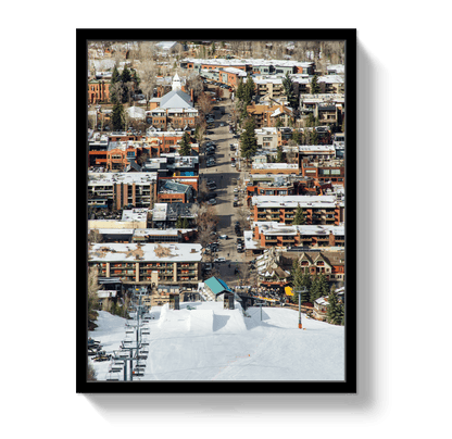 Johnny Vacay Black / 11x14 / Full Bleed Aspen Ski Town