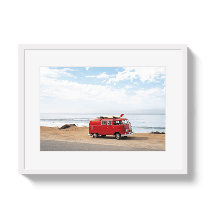 Johnny Vacay White / 11x14 / Border Pacific Coast Bus