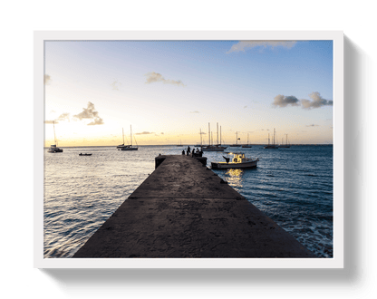Johnny Vacay White / 11x14 / Full Bleed Sunset Harbor