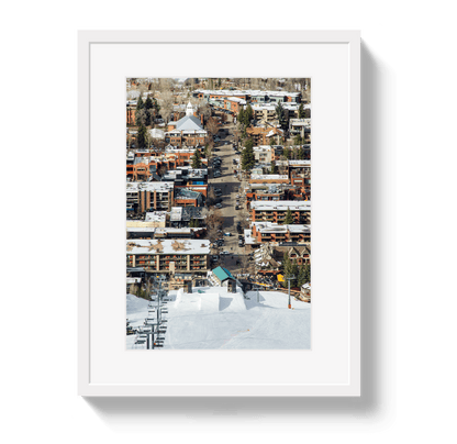 Johnny Vacay White / 11x14 / Border Aspen Ski Town