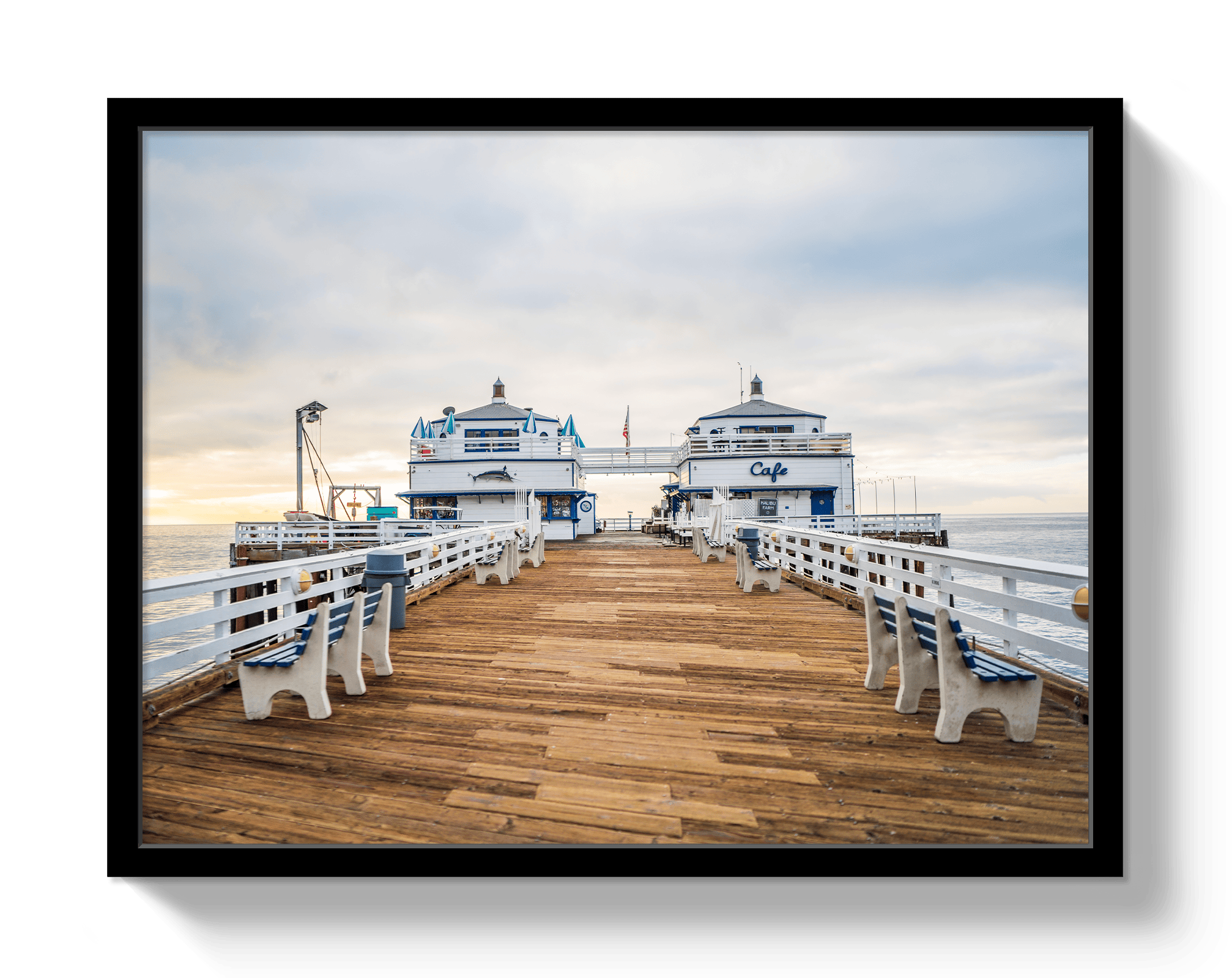 Johnny Vacay Black / 11x14 / Full Bleed Malibu Pier 2