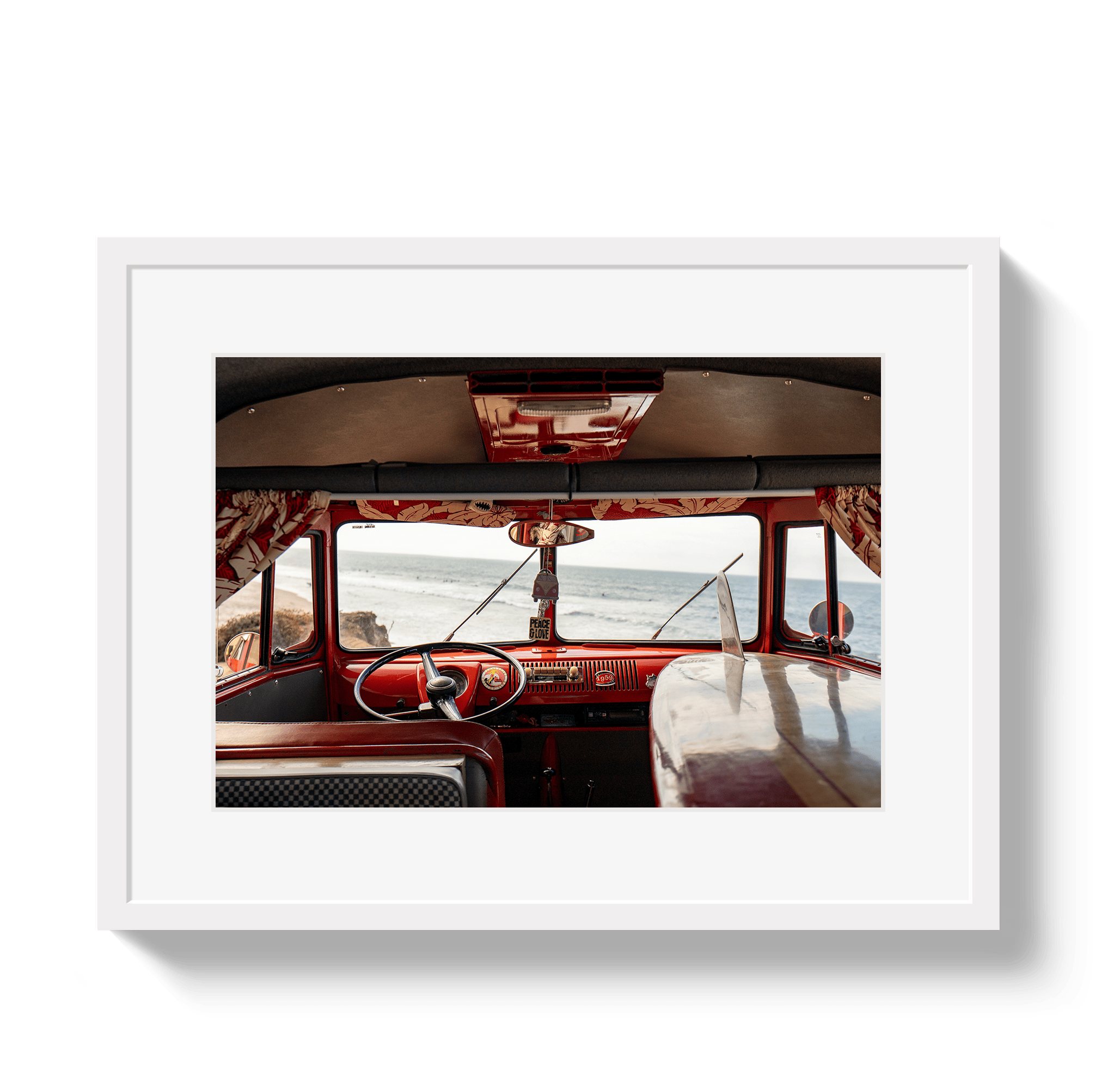 Johnny Vacay White / 11x14 / Matte Surf Bus View