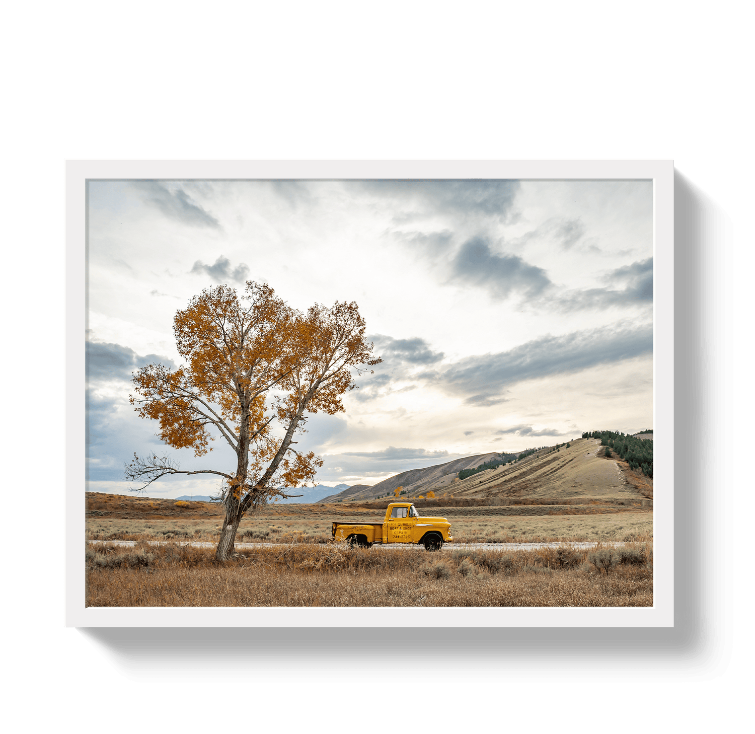 Johnny Vacay White / 11x14 / Full Bleed Jackson Hole Pickup