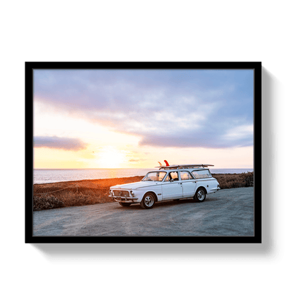 Johnny Vacay Black / 11x14 / Full Bleed Sunset Surfer