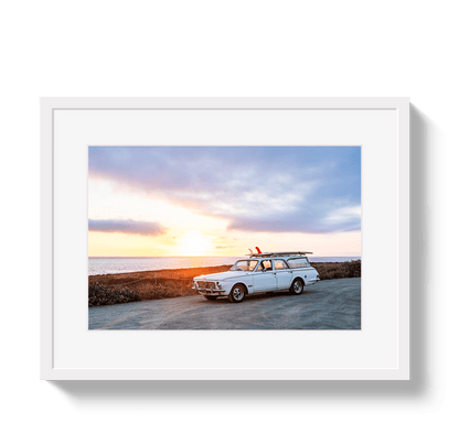 Johnny Vacay White / 11x14 / Border Sunset Surfer