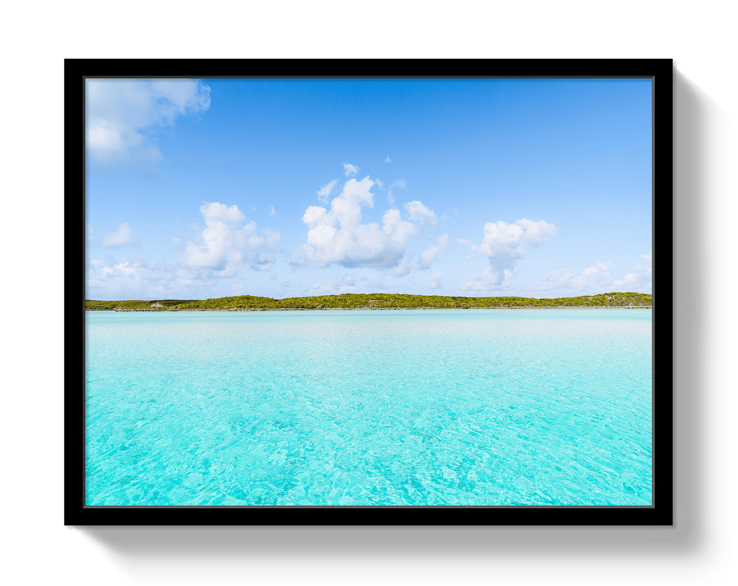 Johnny Vacay Black / 11x14 / Full Bleed Bahama Blue