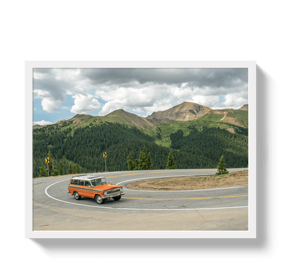 Johnny Vacay White / 11x14 / Full Bleed Mountain Wagoneer