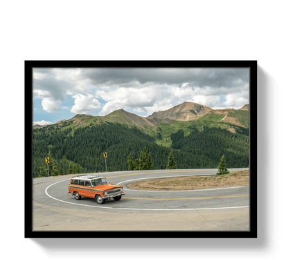 Johnny Vacay Black / 11x14 / Full Bleed Mountain Wagoneer