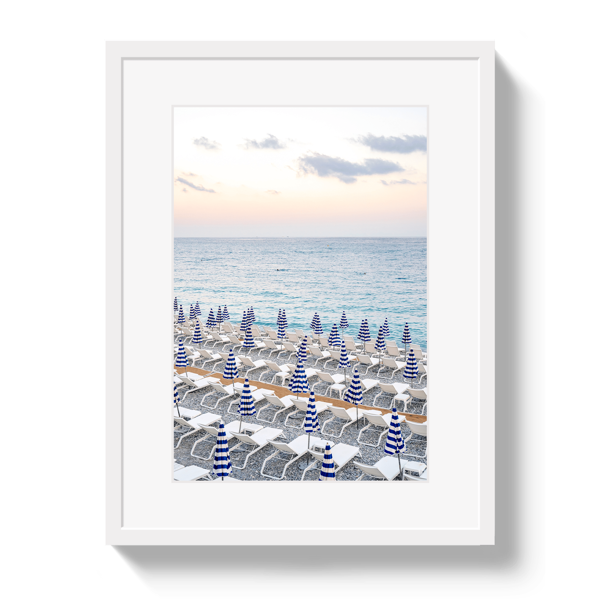 Johnny Vacay White / 11x14 / Matte Umbrella Beach