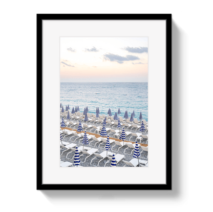 Johnny Vacay Black / 11x14 / Border Umbrella Beach