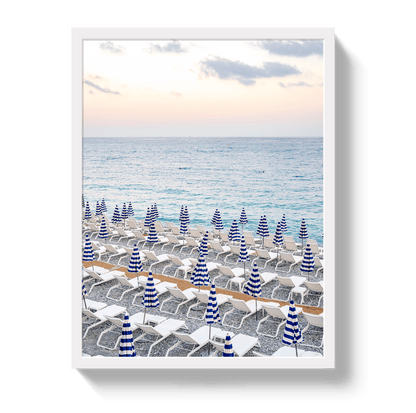 Johnny Vacay White / 11x14 / Full Bleed Umbrella Beach