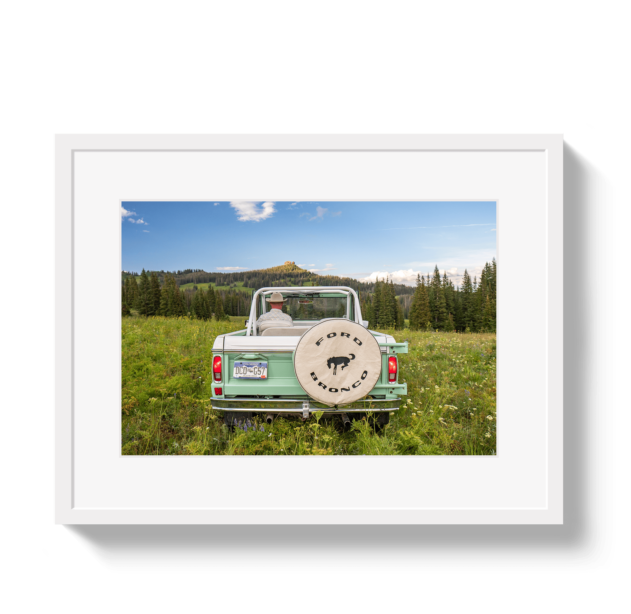 Johnny Vacay White / 11x14 / Matte Mountain Ride View
