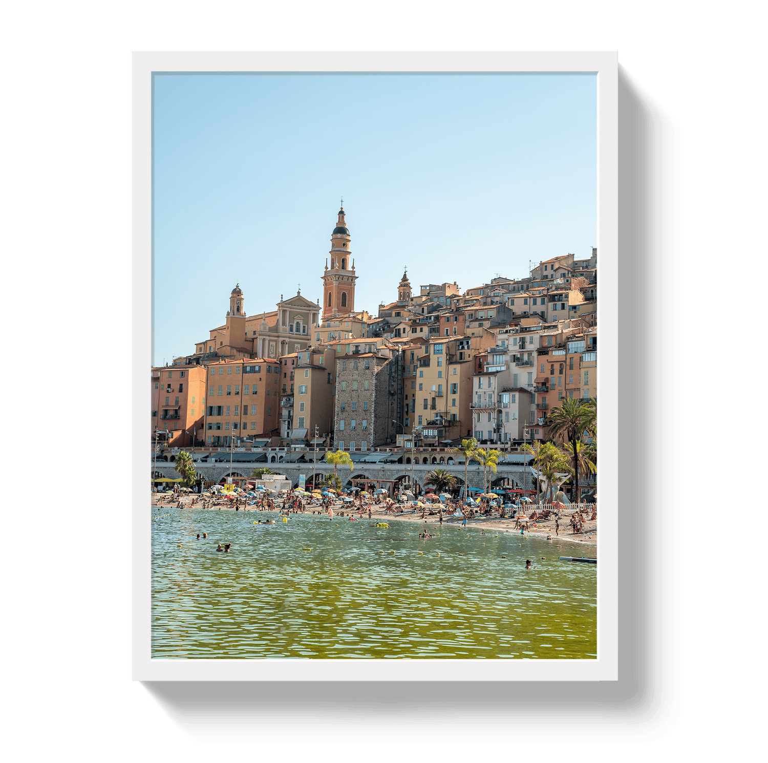 Johnny Vacay White / 11x14 / Full Bleed Menton Beach