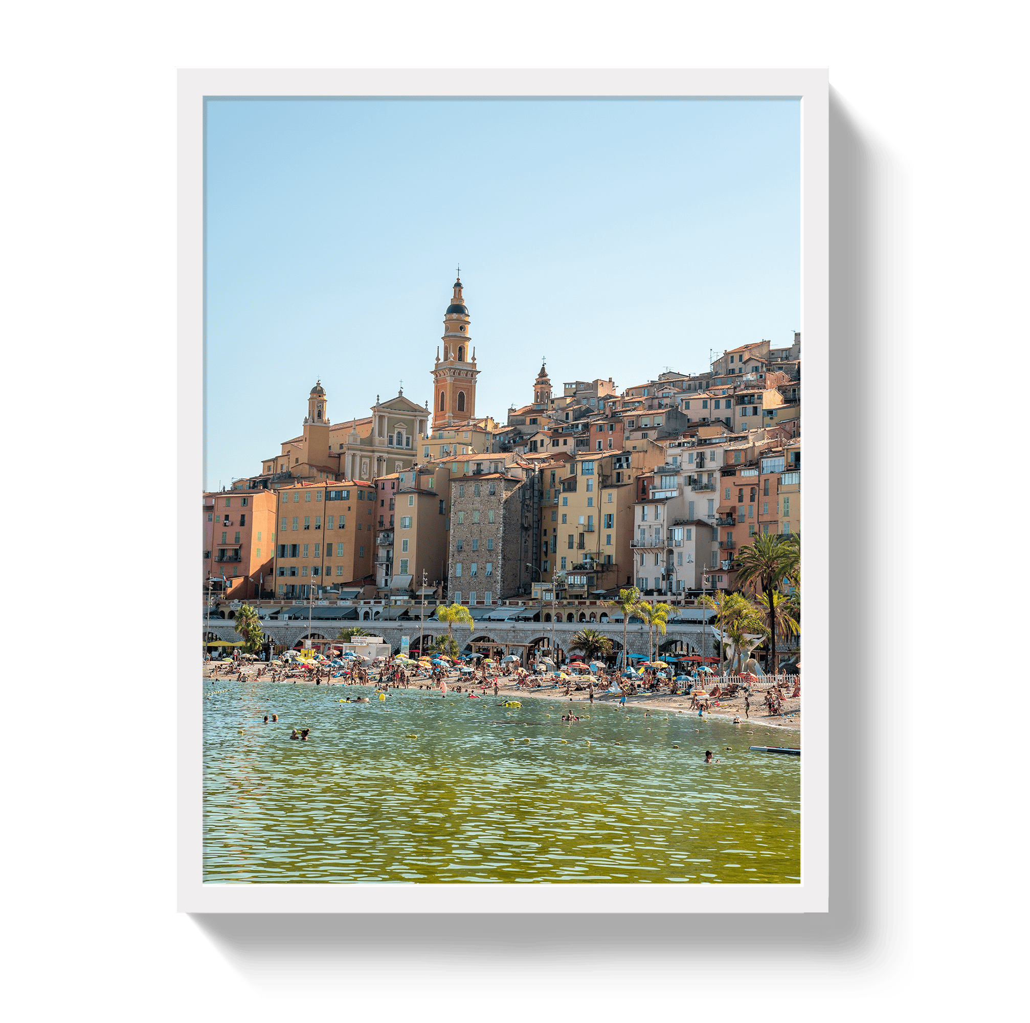 Johnny Vacay White / 11x14 / Full Bleed Menton Beach