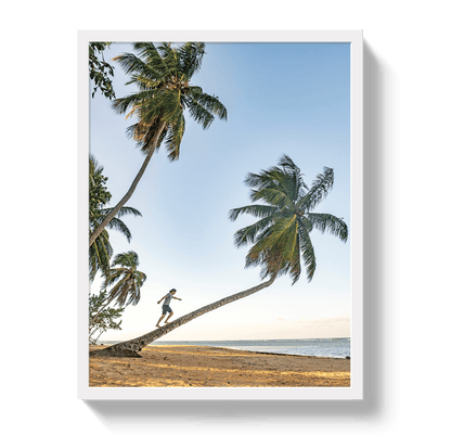 Johnny Vacay White / 11x14 / Full Bleed Palm Walk