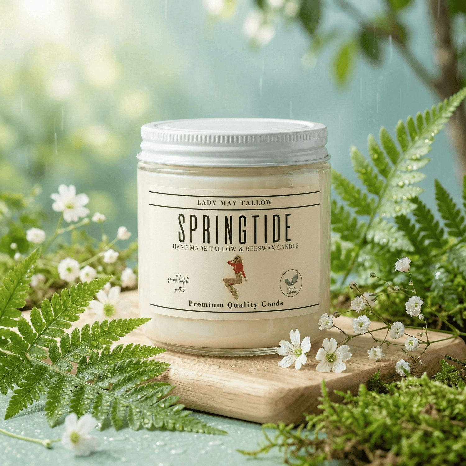 Lady May Tallow Candles Springtide Lady May "Classics" All Natural, Tallow &amp; Beeswax Candle