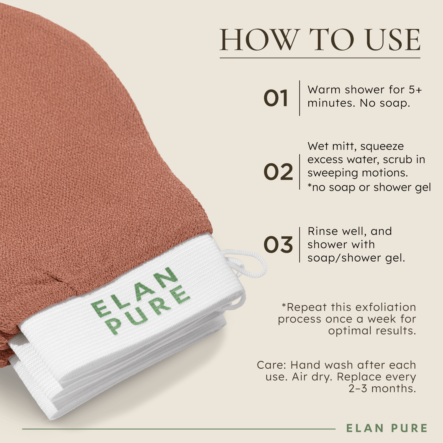 Elan Pure Self-Tanning Products Exfoliator Mitt