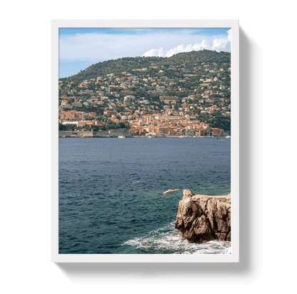 Johnny Vacay White / 11x14 / Full Bleed Mediterranean Dive