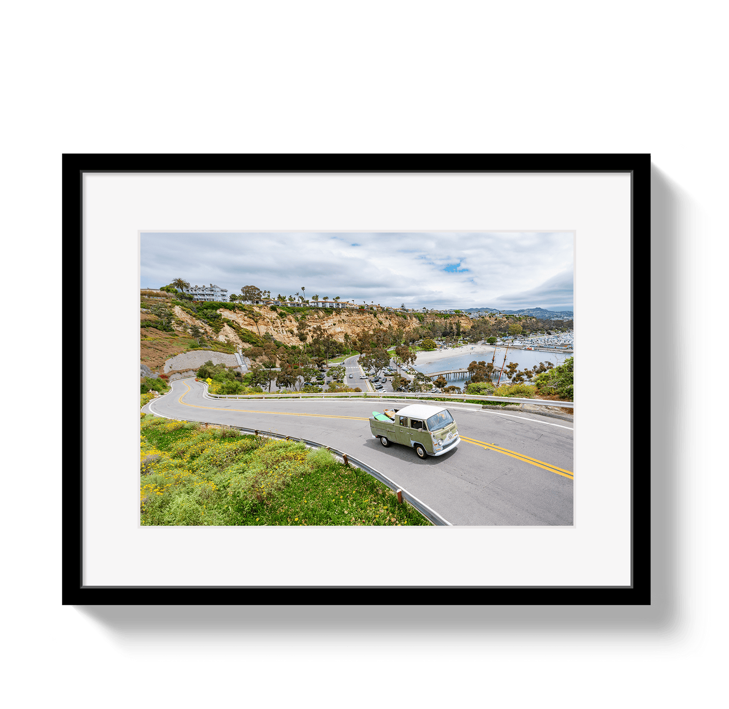 Johnny Vacay Black / 11x14 / Matte Dana Point Bus
