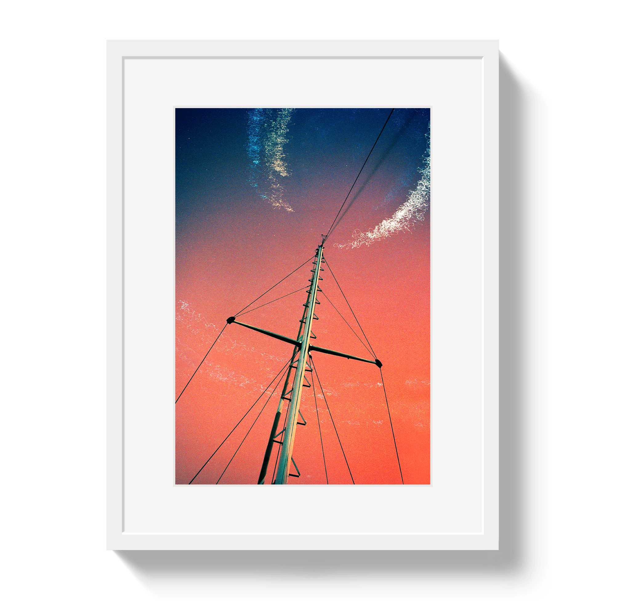 Johnny Vacay White / 11x14 / Matte Midnight Mast