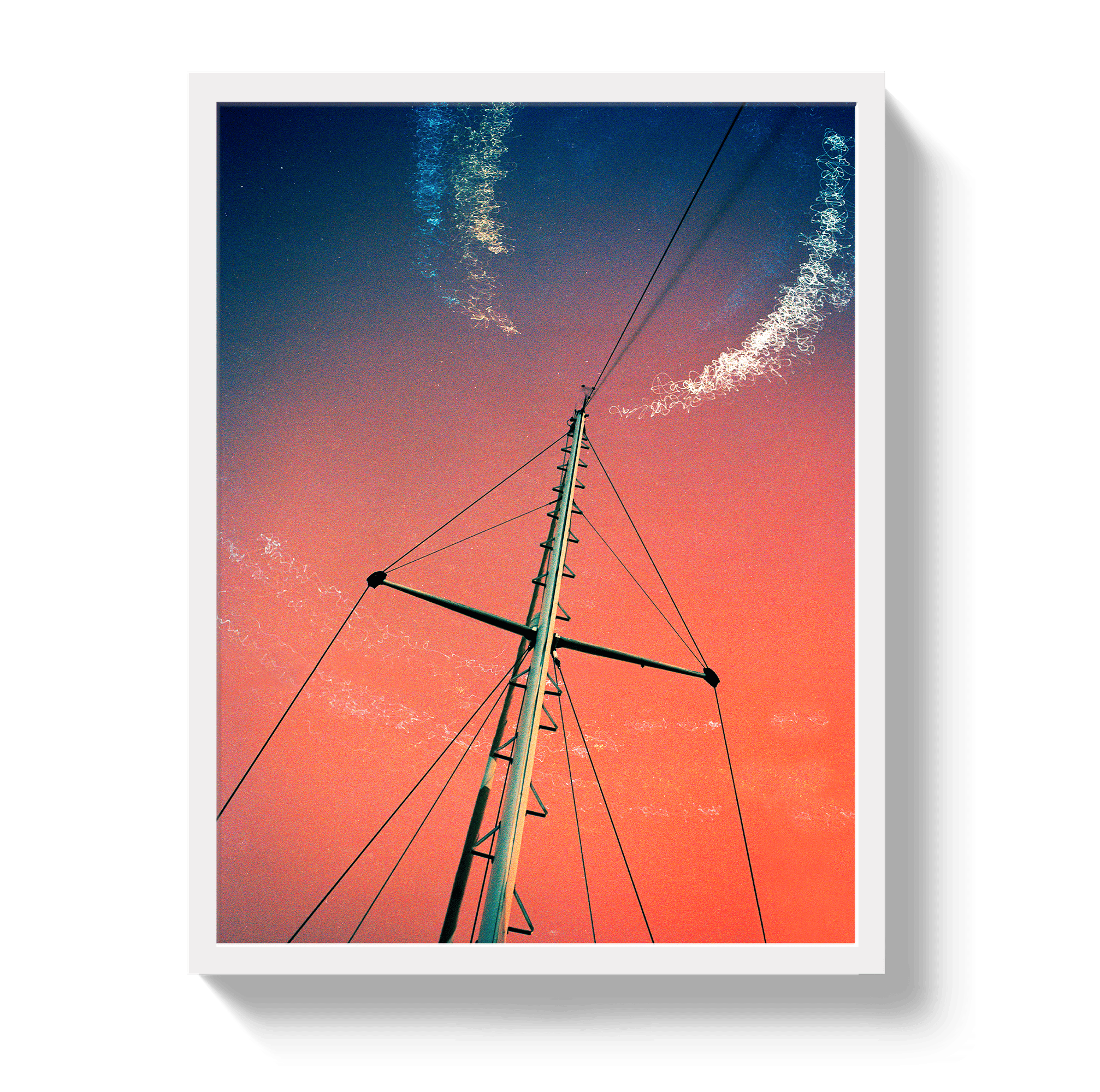 Johnny Vacay White / 11x14 / Full Bleed Midnight Mast