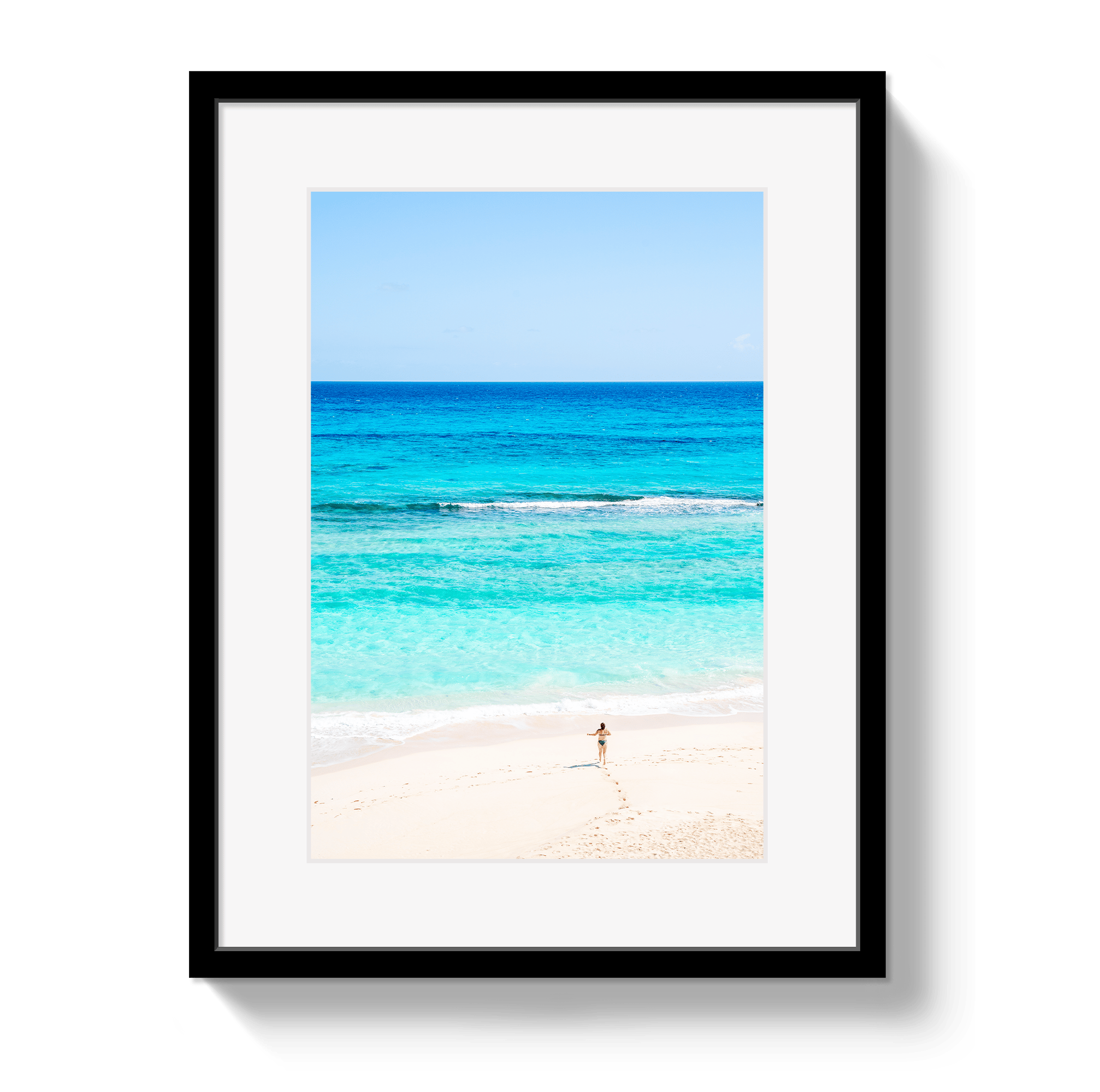 Johnny Vacay Black / 11x14 / Matte Aqua Dip