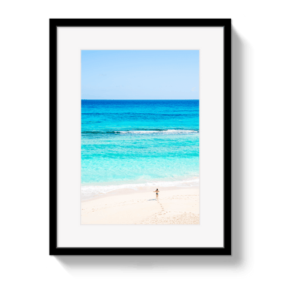 Johnny Vacay Black / 11x14 / Border Aqua Dip