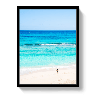 Johnny Vacay Black / 11x14 / Full Bleed Aqua Dip