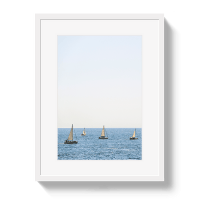 Johnny Vacay White / 11x14 / Border French Sails
