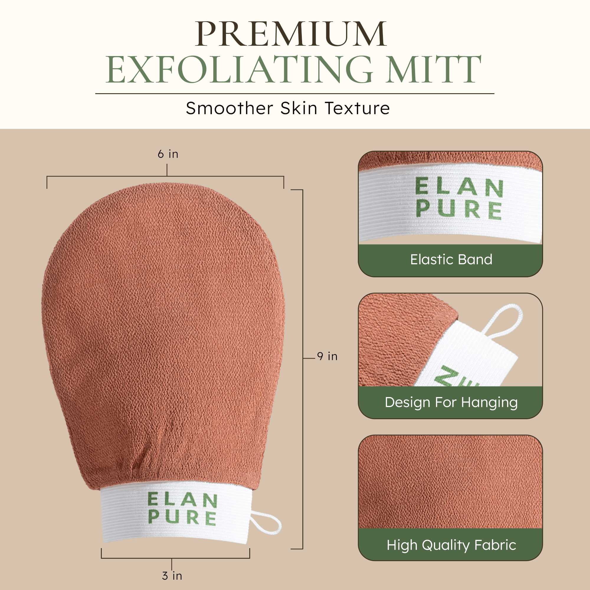 Elan Pure Self-Tanning Products Exfoliator Mitt