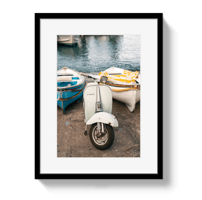Johnny Vacay Black / 11x14 / Border Vespa Capri