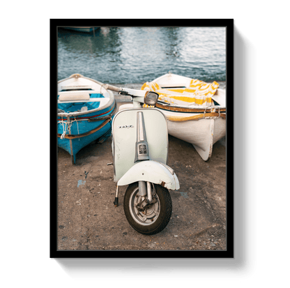 Johnny Vacay Black / 11x14 / Full Bleed Vespa Capri