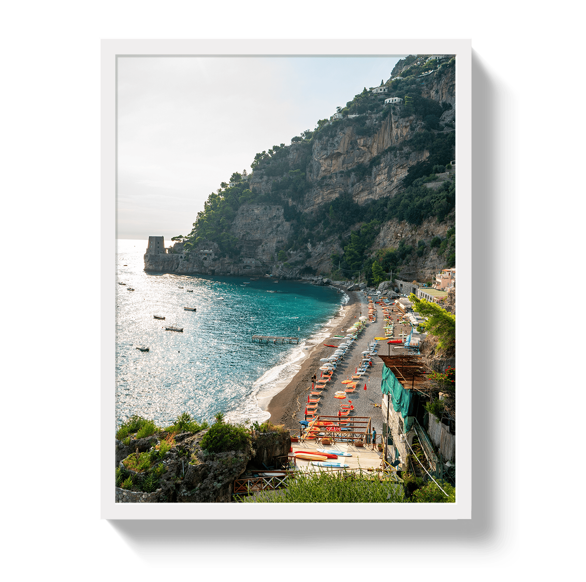 Johnny Vacay White / 11x14 / Full Bleed Italian Coast