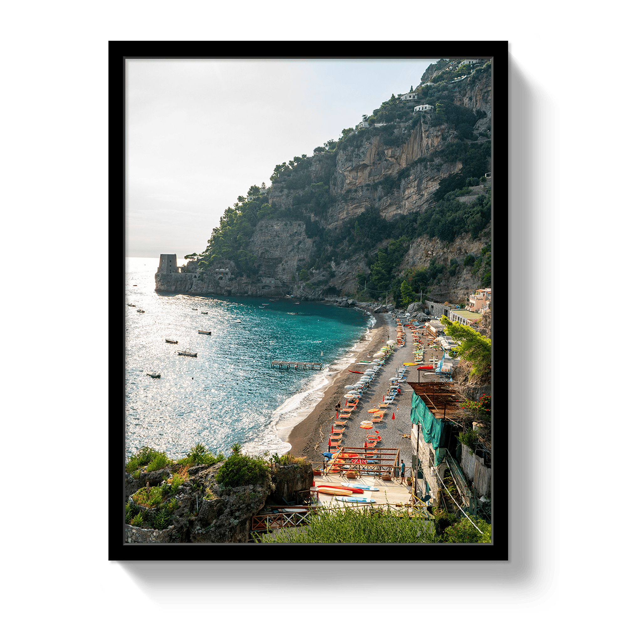 Johnny Vacay Black / 11x14 / Full Bleed Italian Coast