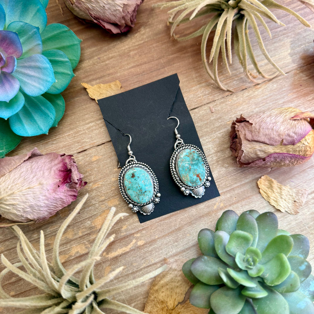 Cripple Creek Turquoise Dangle Earrings by Shay Pfeiffer