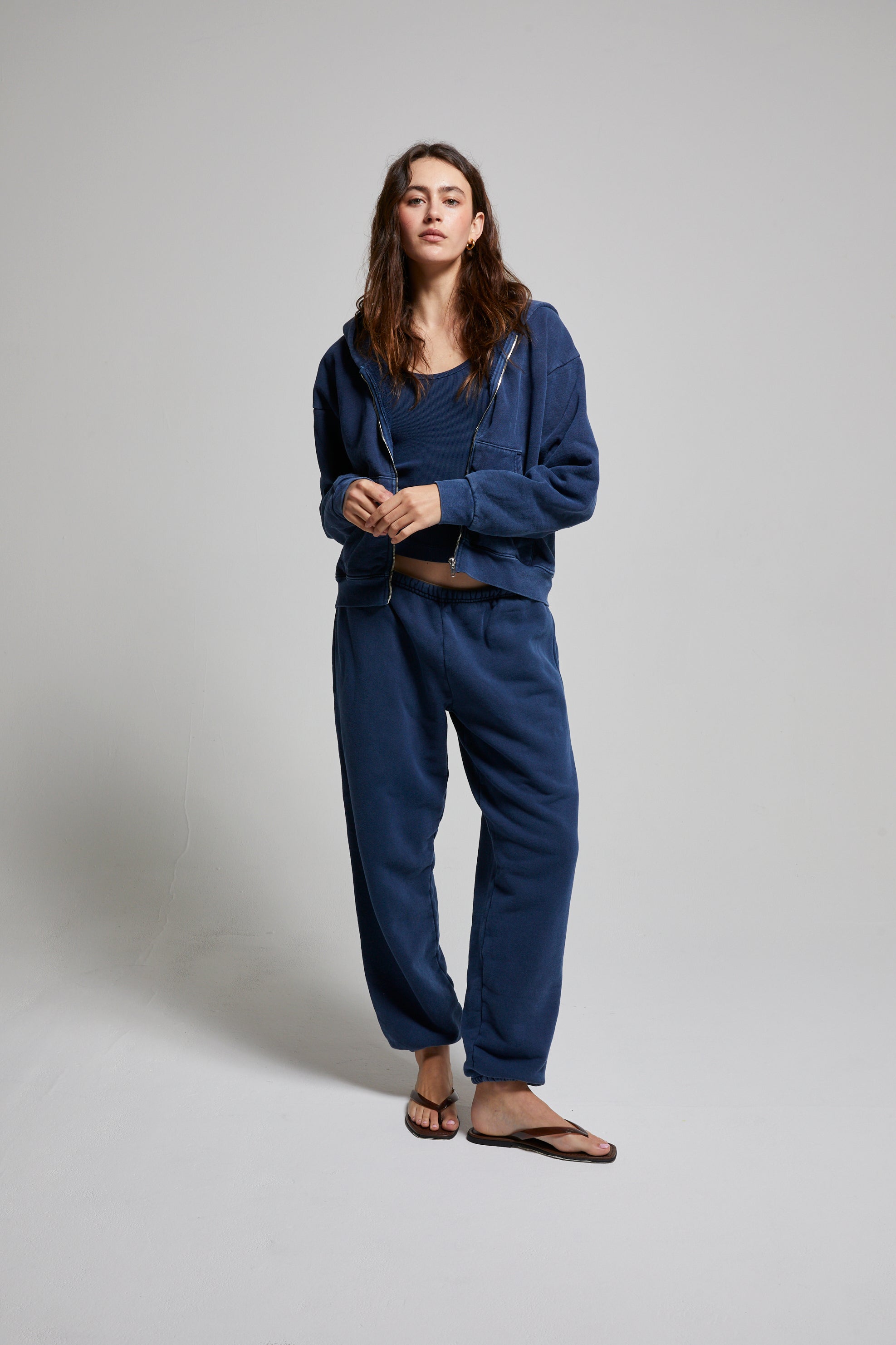 Rosie Cropped Zip-Up Hoodie