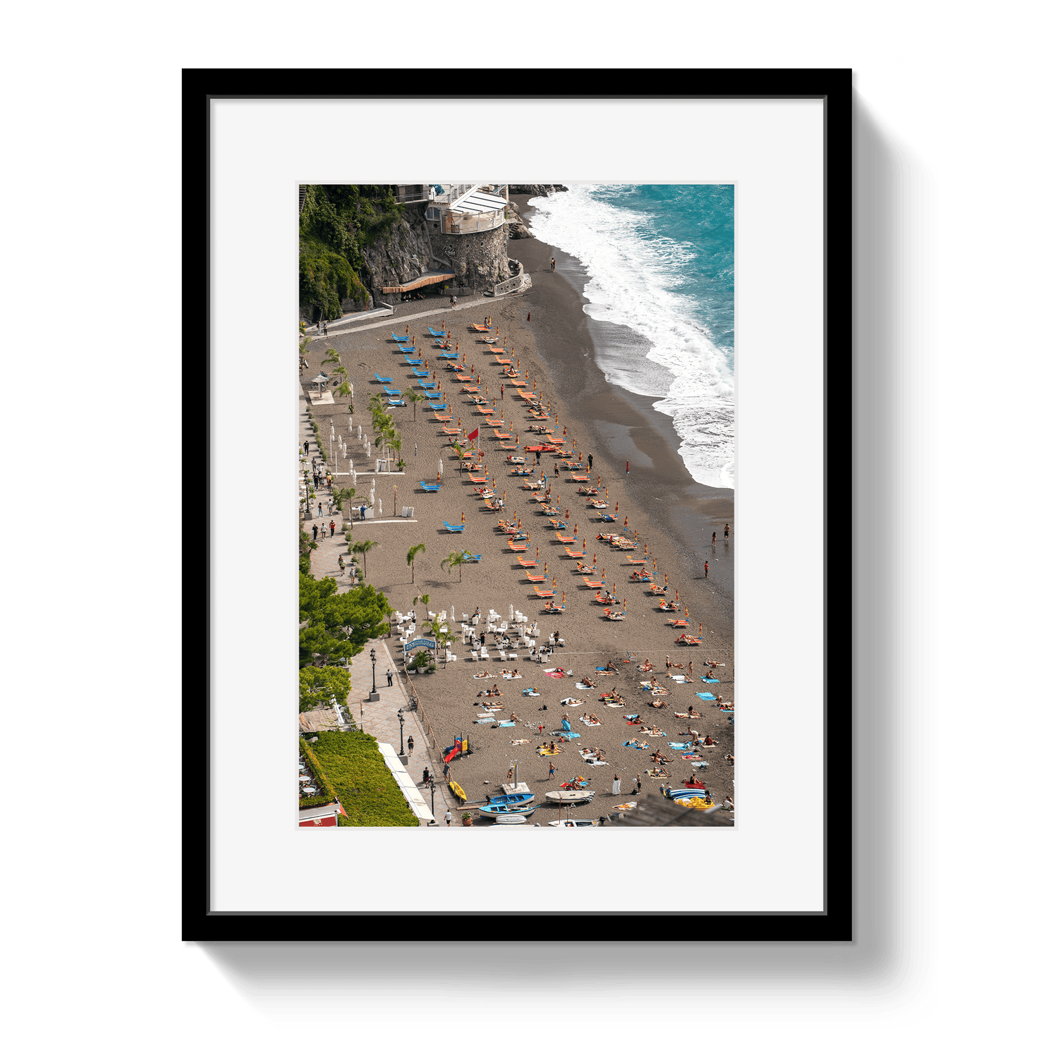 Johnny Vacay Black / 11x14 / Matte Perched In Positano