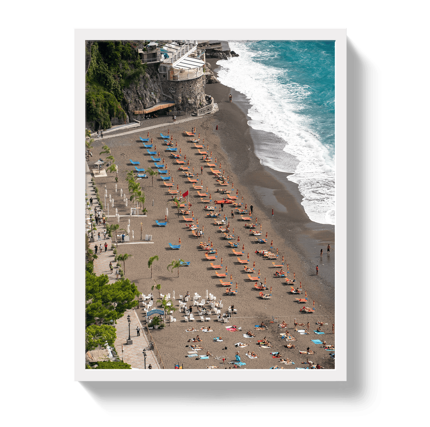 Johnny Vacay White / 11x14 / Full Bleed Perched In Positano