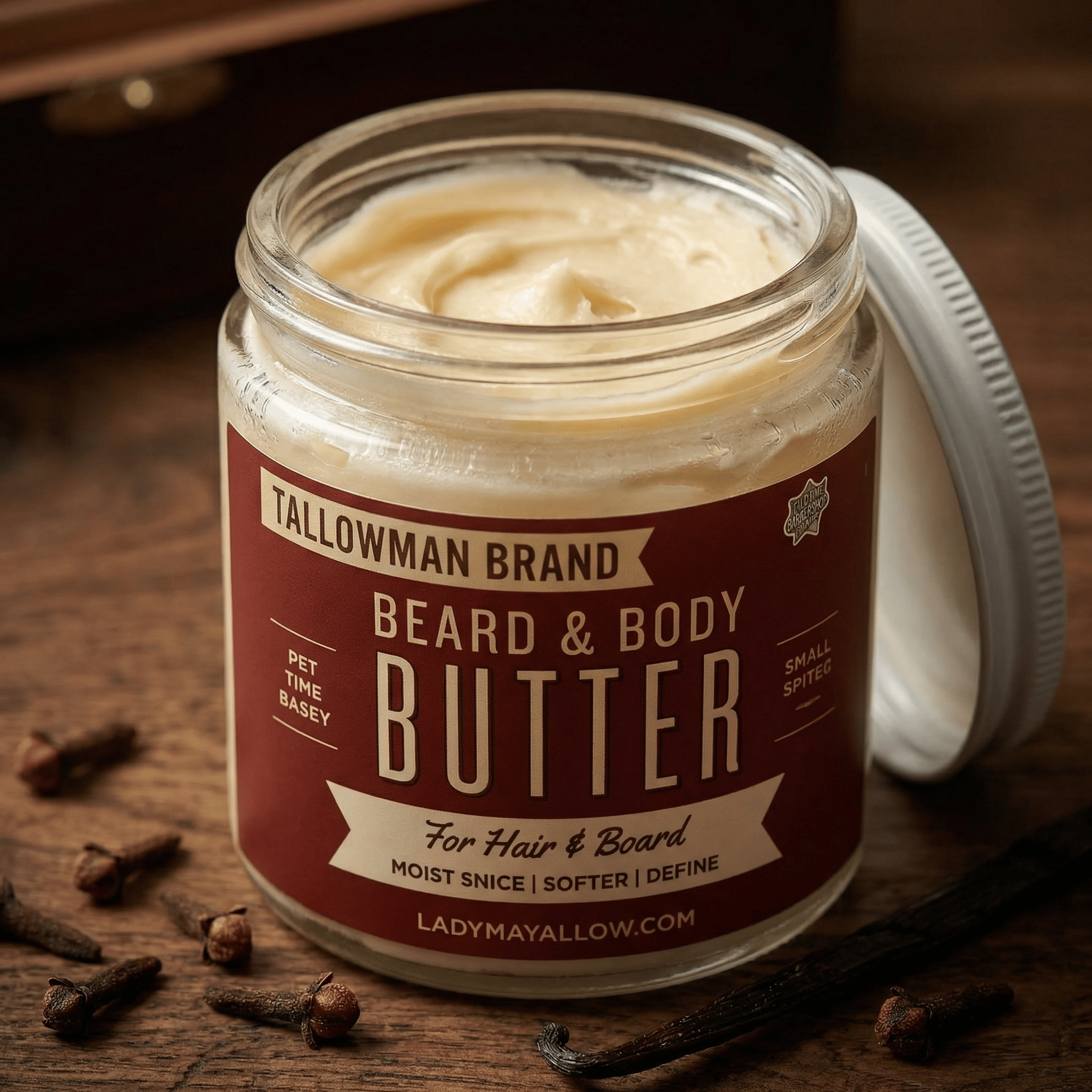 Lady May Tallow Body Cream/Lotion Tallow Man Men’s Beard Butter Trio Gift Box | 100% Natural Tallow