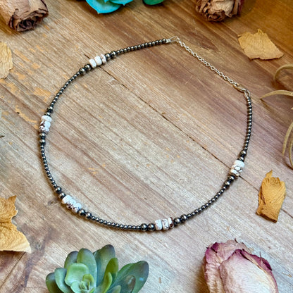 Wild Horse &amp; Sterling Silver Pearl Necklace