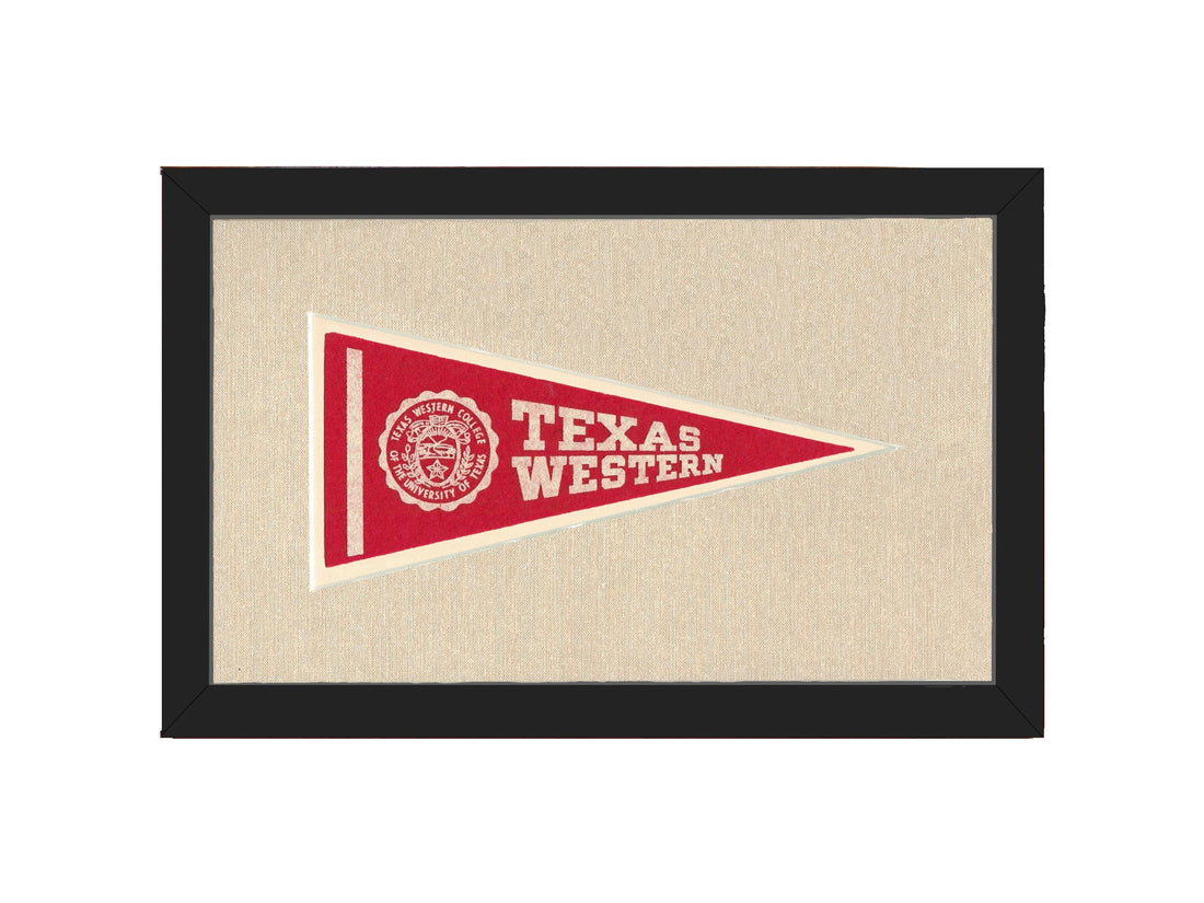 Americana Memories Vintage Pennants and Memorabilia Vintage Texas Western College  Pennant