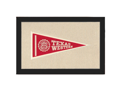 Americana Memories Vintage Pennants and Memorabilia Vintage Texas Western College  Pennant