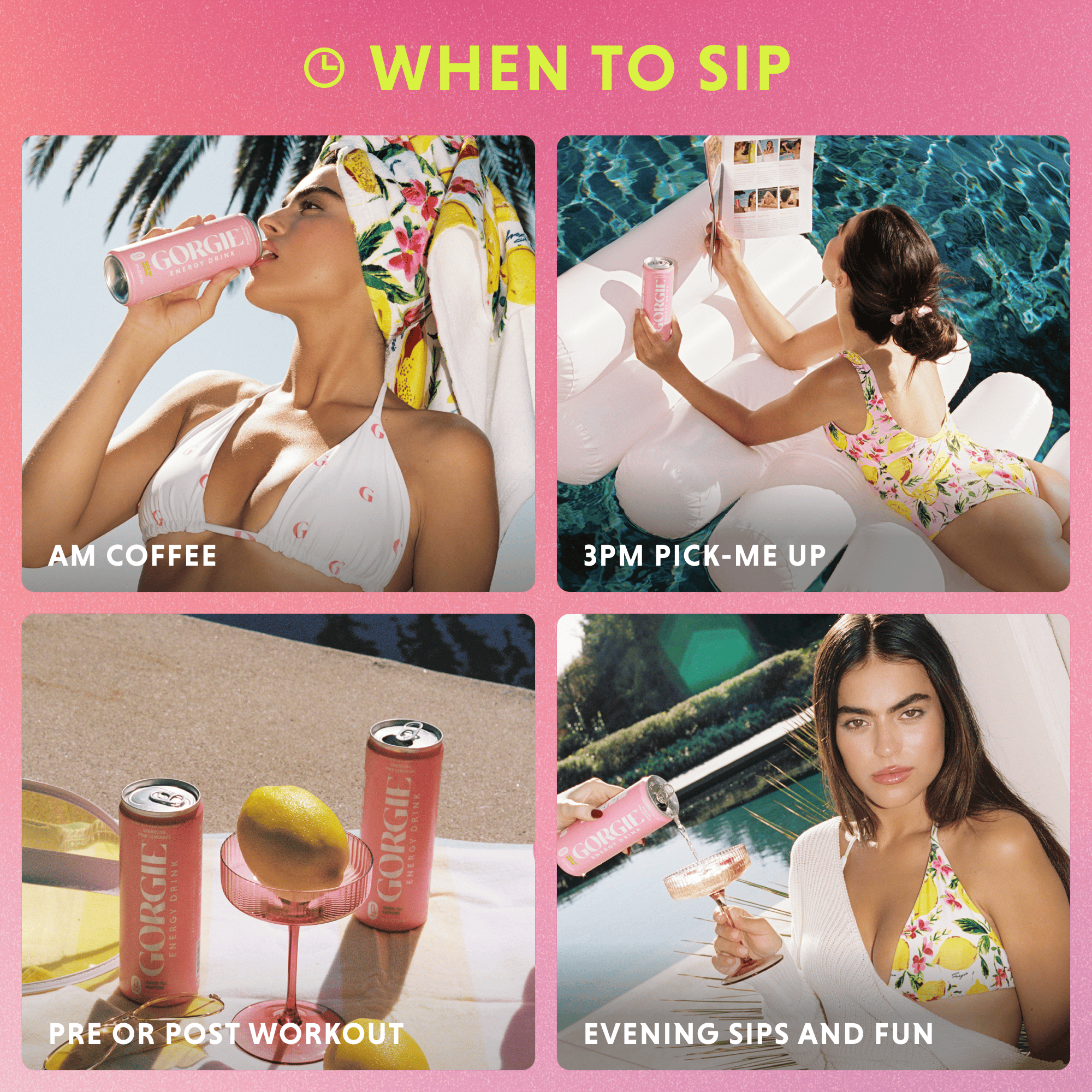 GORGIE Energy Drink Sparkling Pink Lemonade