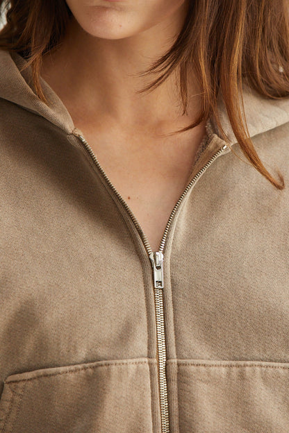 Rosie Cropped Zip-Up Hoodie