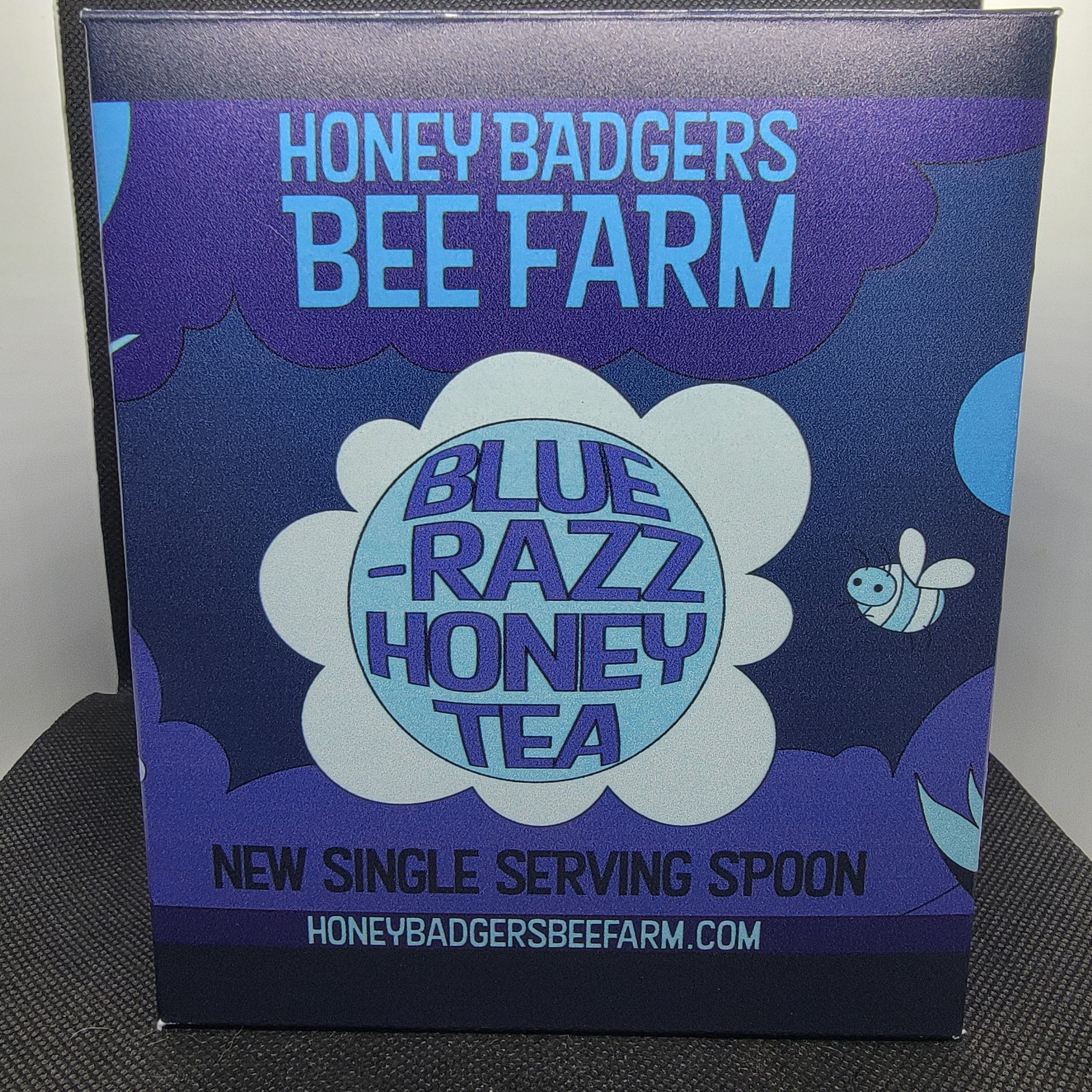 Honey Badgers Bee Farm All natural Tea Badgers Honey Spoon /Blue Razz Honey Tea