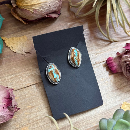 Ribbon Royston Turquoise Stud Earrings by Jason Ogg – No. 2