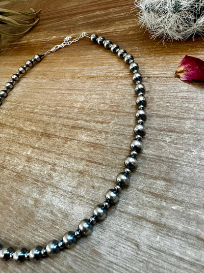 14" Graduated Sterling Silver Pearl Choker – 3mm &amp; 6mm