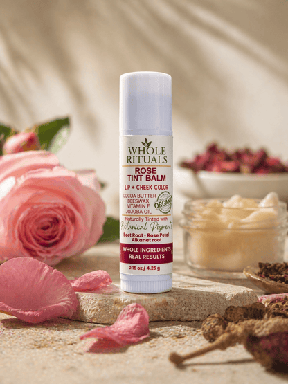 Whole Rituals Lip Balms Rose Tint Balm – Lip + Cheek Color with Organic Ingredients