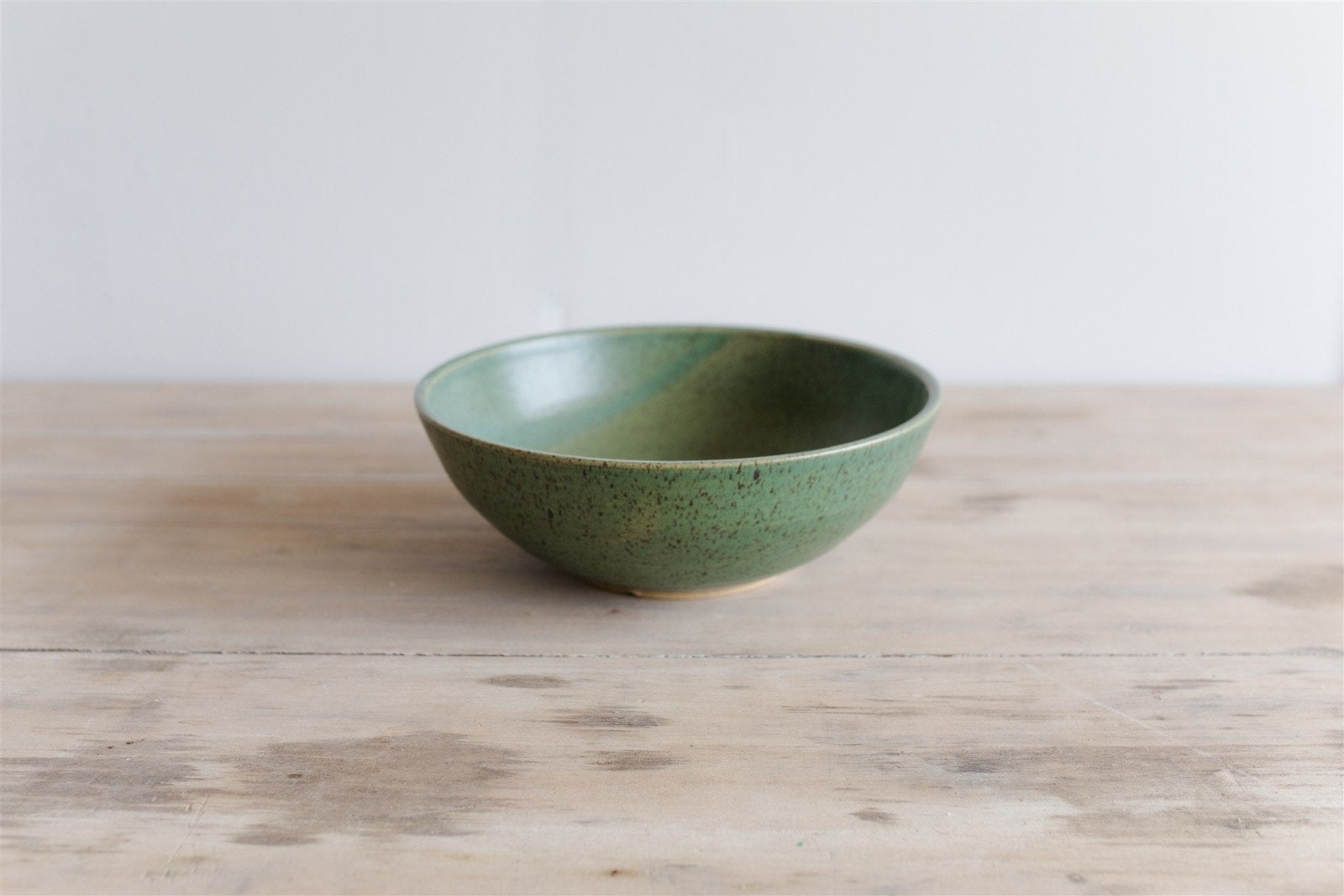 KJ Pottery Bowl Fern / Glazed Rim Serving Bowl